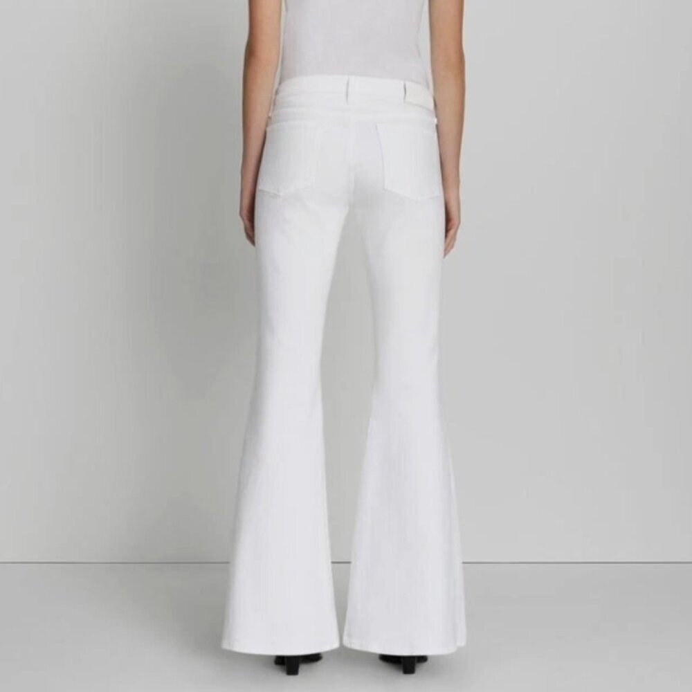 7 For All Mankind Low-Rise Flare Jean – Brilliant White – Size 25 – NWT - Picture 4 of 7